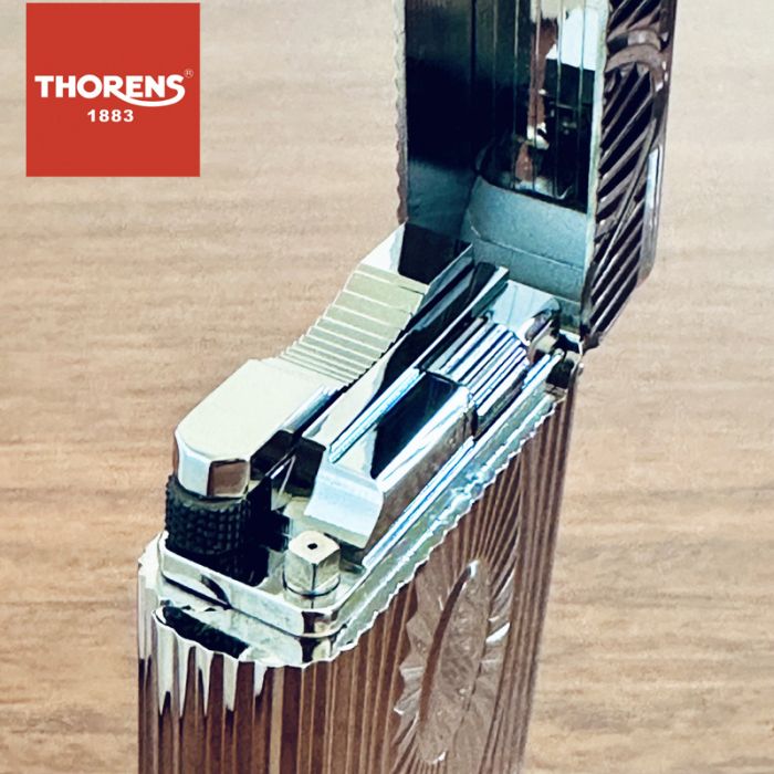 Ексклюзивна газова запальничка THORENS з вишуканим дизайном у срібному кольорі