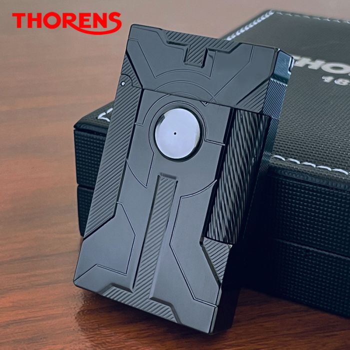 Стильна футуристична газова запальничка THORENS у чорному кольорі