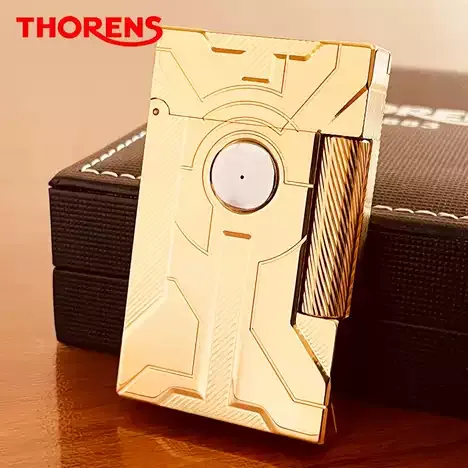 Стильна футуристична газова запальничка THORENS в золотому кольорі